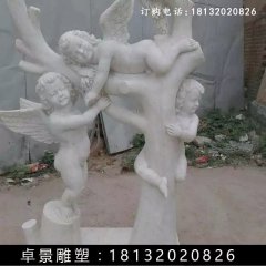 小天使石雕，漢白玉小天使雕塑