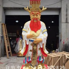 玻璃鋼龍王雕塑，貼金彩繪雕塑