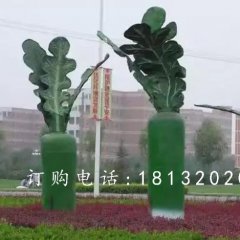 玻璃鋼白蘿卜雕塑，公園蔬菜雕塑