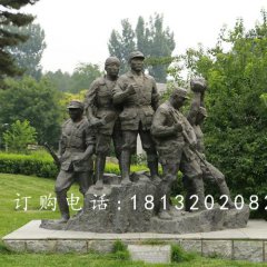 抗戰(zhàn)士兵銅雕，公園紀(jì)念銅雕