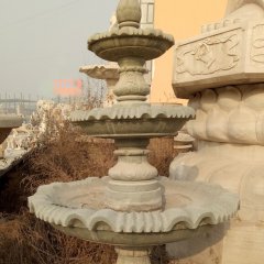 青石噴水盆，公園噴水盆石雕