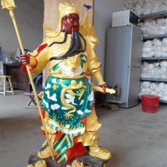 持刀關(guān)公雕塑，玻璃鋼彩繪關(guān)公雕塑