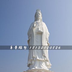 漢白玉觀音石雕，寺廟大型佛像石雕