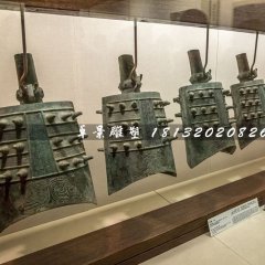 編鐘銅雕，古代樂器銅雕