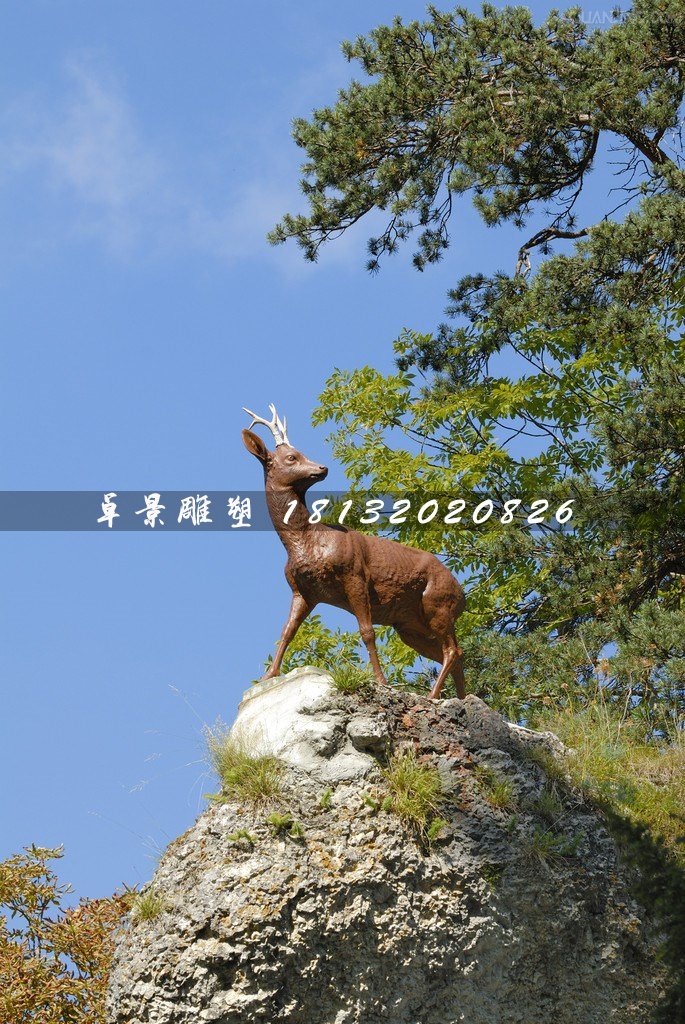 小鹿雕塑，玻璃鋼仿真動物