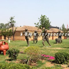 猿人銅雕，公園景觀銅雕