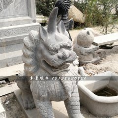 獨角獸石雕，青石神獸