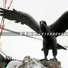 雄鷹展翅銅雕，廣場動物銅雕