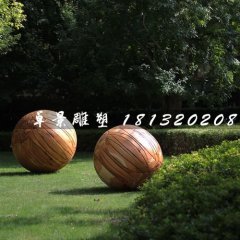 燈籠球銅雕，公園景觀雕塑