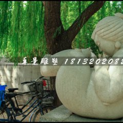 抽象母女石雕，公園景觀石雕