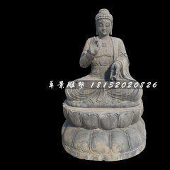 如來(lái)佛石雕，青石坐式佛像