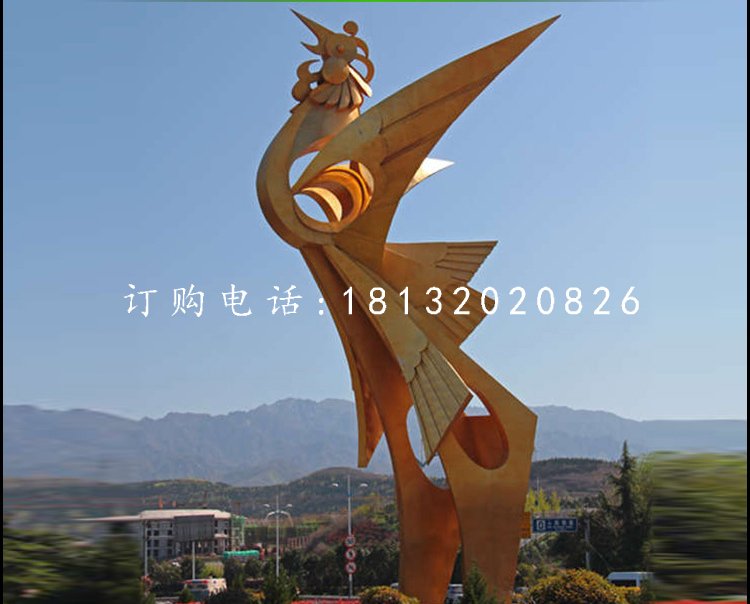 鳳凰雕塑，廣場(chǎng)不銹鋼雕塑