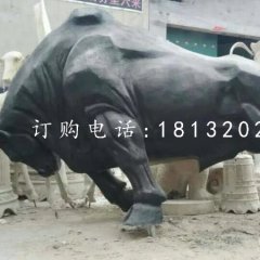 玻璃鋼拓荒牛雕塑，仿銅動物雕塑