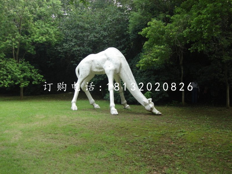 長頸鹿石雕，公園動物石雕