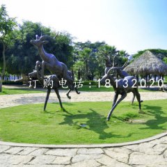 羚羊銅雕，公園動物銅雕