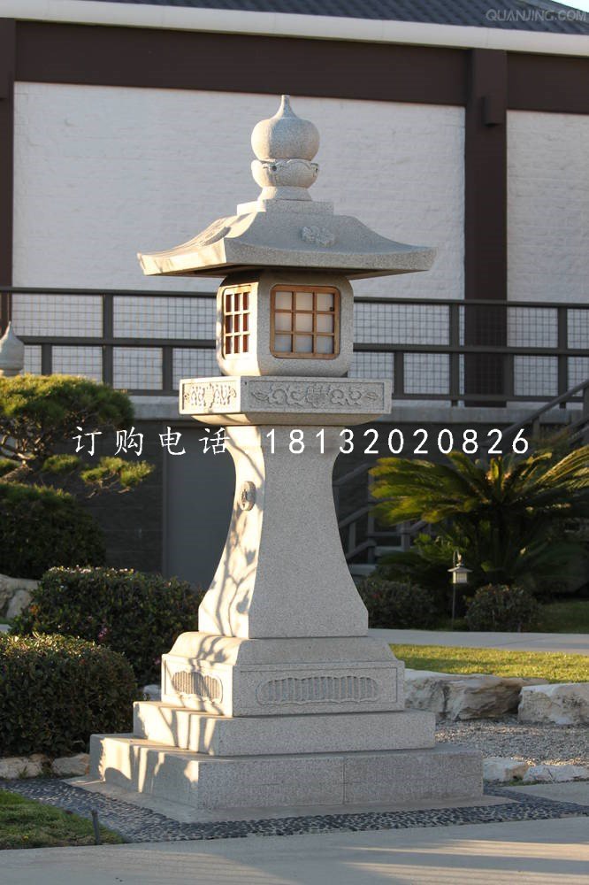 宮燈石雕，公園大理石燈雕塑