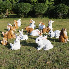 玻璃鋼兔子公園仿真動物