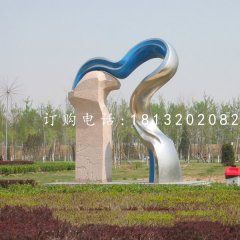 不銹鋼抽象彩帶雕塑，公園不銹鋼雕塑