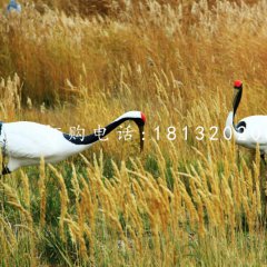 玻璃鋼仿真動物公園仙鶴雕塑