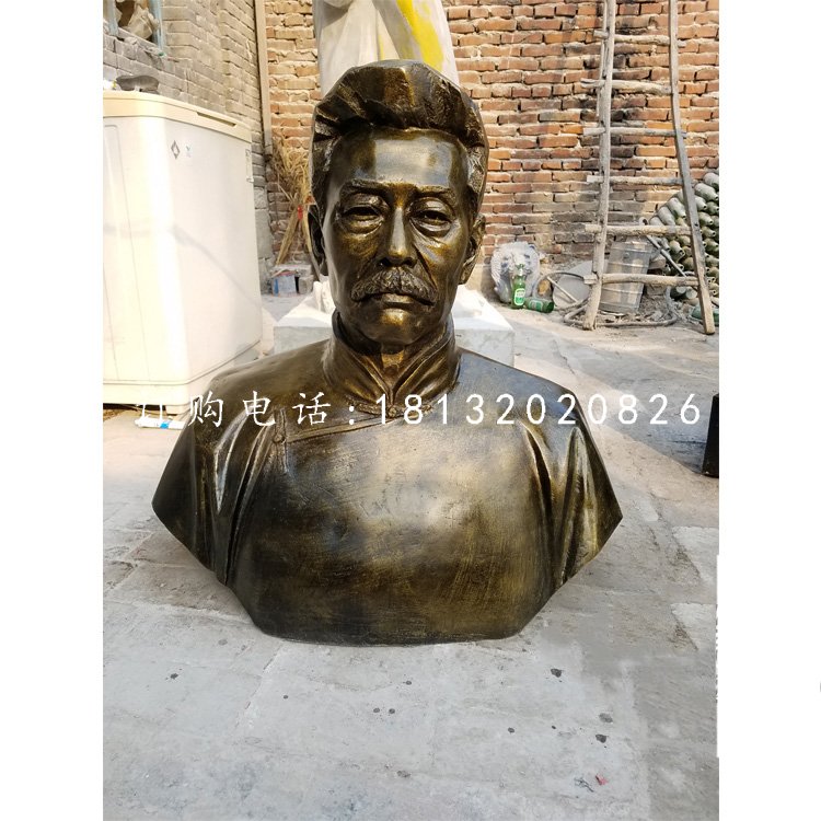 玻璃鋼仿銅魯迅胸像雕塑，名人雕塑 (2).jpg