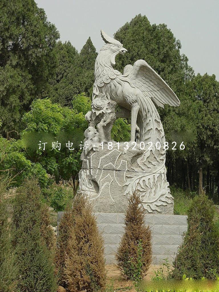 大理石鳳凰雕塑，公園神獸石雕.jpg