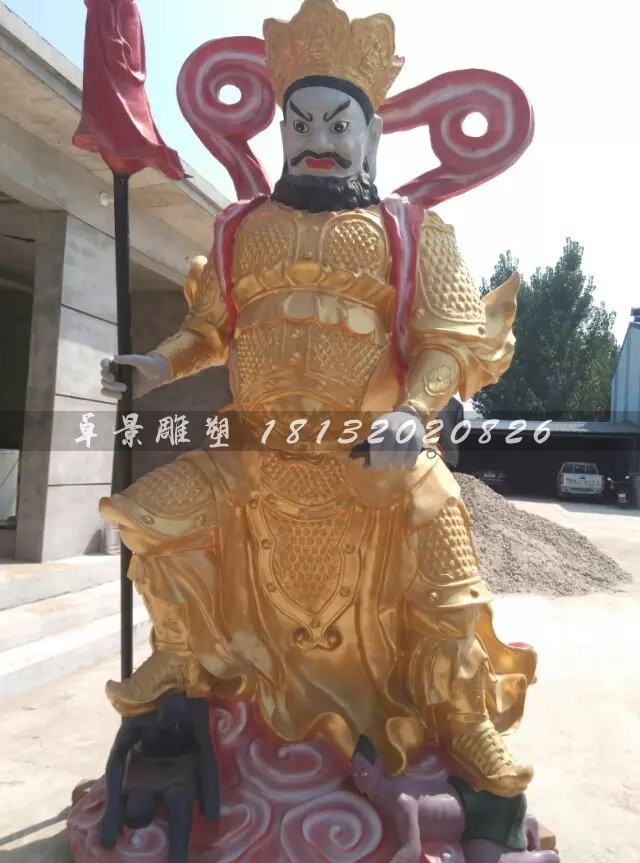 玻璃鋼仿銅四大天王寺廟神像雕塑 (4)