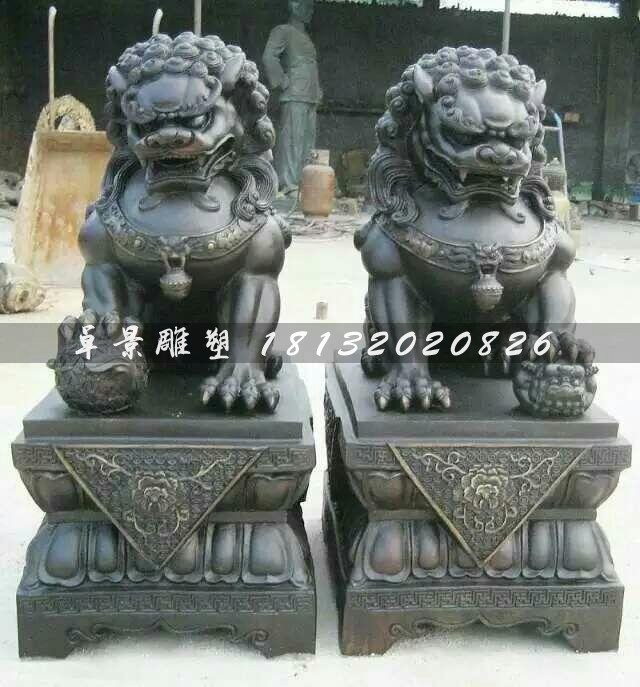 北京獅子雕塑，看門獅銅雕