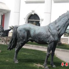 青銅馬雕塑 公園動(dòng)物銅雕