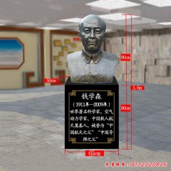 學(xué)校名人錢學(xué)森頭像銅雕