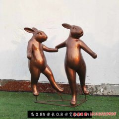 公園動(dòng)物兔銅雕